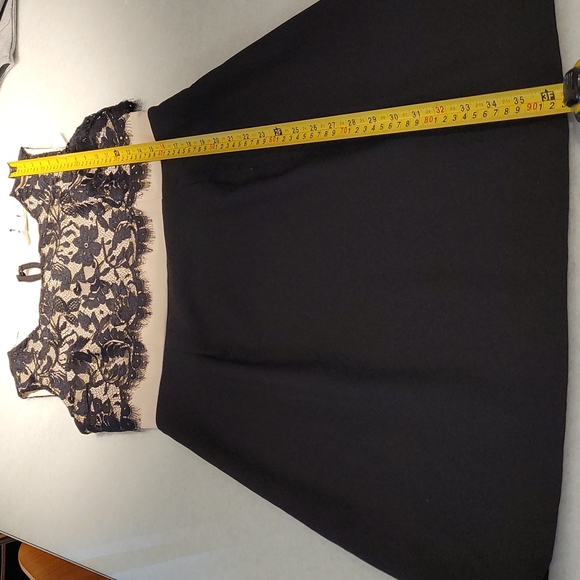 NWT Uttam Boutique (UK brand) Cocktail dress, size M (US 6), black and cream - Picture 6 of 11